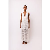 Lin White Crochet Maxi Dress