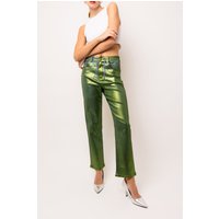 Lupe Green Denim Foil Coated Trousers