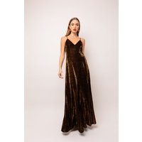Talia Brown Tiger Velvet Burnout Maxi Dress