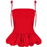 Alexa Cherry Red Puffball Top