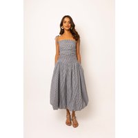 Alexa Mono Gingham Puffball Dress