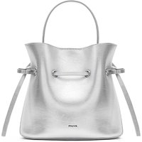 Lyon Silver Leather Bucket Bag