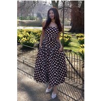 Alexa Brown Polka Dot Puffball Dress