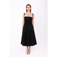 Alexa Black Lace Sequin Puffball Dress