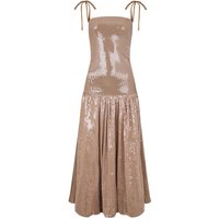 Alexa Champagne Sequin Puffball Dress