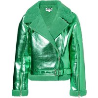 Otto Metallic Green Biker Jacket