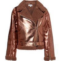 Otto Metallic Coffee Brown Biker Jacket