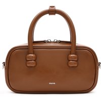 Boston Brown Leather Crossbody Rectangle Bag