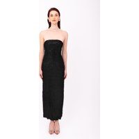 Uma Black Fringe Sequin Maxi Dress