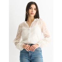 Embroidery puff sleeve top