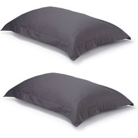 Pair of Dark Slate Oxford Organic Cotton Sateen Weave Pillowcases