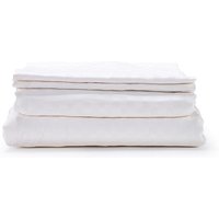 White Optical Check Organic Cotton Sateen Weave Bedding Set