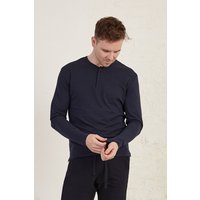 Henley Long Sleeve Regular Fit Organic Cotton Jersey T-Shirt