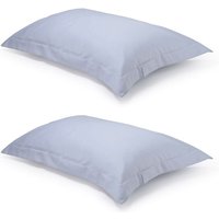 Pair of Serene Blue Oxford Organic Cotton Sateen Weave Pillowcases