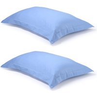 Pair of Mid Blue Oxford Organic Cotton Sateen Weave Pillowcases