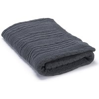 Carbon Organic Cotton Cable Knit Throw