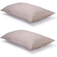 Pair of Warm Taupe Classic Organic Cotton Sateen Weave Pillowcases
