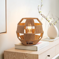 Unique Handwoven Globe-Shaped Table Lamp