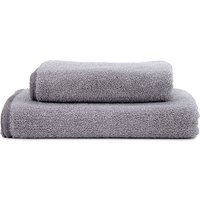 Grey and White Melange Organic Cotton Bath and Hand Towel Set