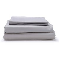 Light Grey Classic Organic Cotton Sateen Weave Bedding Set