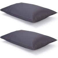 Pair of Dark Slate Classic Organic Cotton Sateen Weave Pillowcases