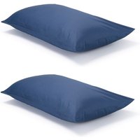 Pair of Navy Classic Organic Cotton Sateen Weave Pillowcases