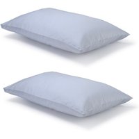 Pair of Serene Blue Classic Organic Cotton Sateen Weave Pillowcases