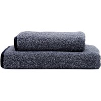 Black and White Melange Organic Cotton Bath and Hand Towel Set