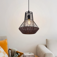 Geometric Rattan Pendant Light for Timeless Elegance and Warmth