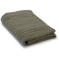 Military Green Organic Cotton Cable Knit Throw