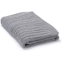 Heather Grey Organic Cotton Cable Knit Throw