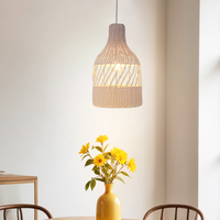 Sustainable Handwoven White Rattan Light Fixture