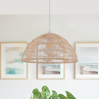 Handwoven Rattan Dome Pendant Light for a Warm & Cozy Glow