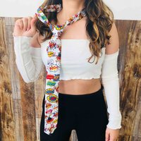 Comic Effect Graphic Unisex Tie