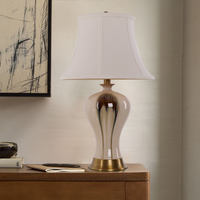 Black Gold Gradient Glazed Ceramic Table Lamp Vase Lamp