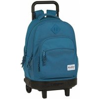School Rucksack with Wheels Compact BlackFit8 Egeo Blue 33 X 45 X 22 cm