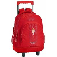 School Rucksack with Wheels Compact Real Sporting de Gijón SF-611972-818 Red (32 x 45 x 21 cm)