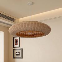 Japanese Shell-Inspired Rattan Pendant Light Natural Serenity