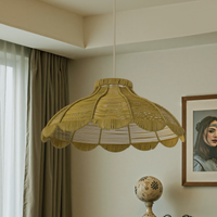 Reseda Petal Shaped Rattan Pendant Light