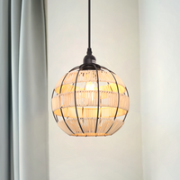 Woven Sphere Pendant Light for Cozy Natural Elegance (90% off)