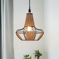 Woven Rattan Cage Pendant Light for Natural Charm and Effortless Elegance (90% off)