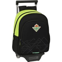 School Rucksack with Wheels Real Betis Balompié Black Lime 28 x 34 x 10 cm