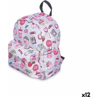 School Bag Pincello 585 Multicolour 28 x 12 x 22 cm Rainbow (12 Units)