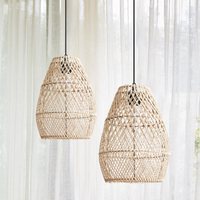 Eco-Friendly Rustic Rattan Pendant Light For Home Decor