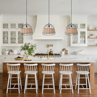 Handcrafted Rattan Pendant Light with Iron Frame for Home Décor