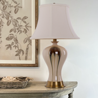 Black Gold Gradient Glazed Ceramic Table Lamp Vase Lamp