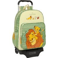 School Rucksack with Wheels Mufasa Green Beige 33 x 42 x 14 cm