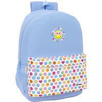 School Bag Smiley Joyful Blue Multicolour 30 x 46 x 14 cm
