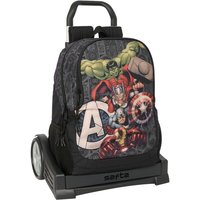 School Rucksack with Wheels The Avengers Vendetta Black 32 x 44 x 16 cm