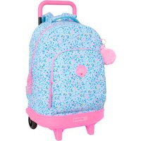 School Rucksack with Wheels Vicky Martín Berrocal Paraíso Blue Pink 33 x 45 x 22 cm